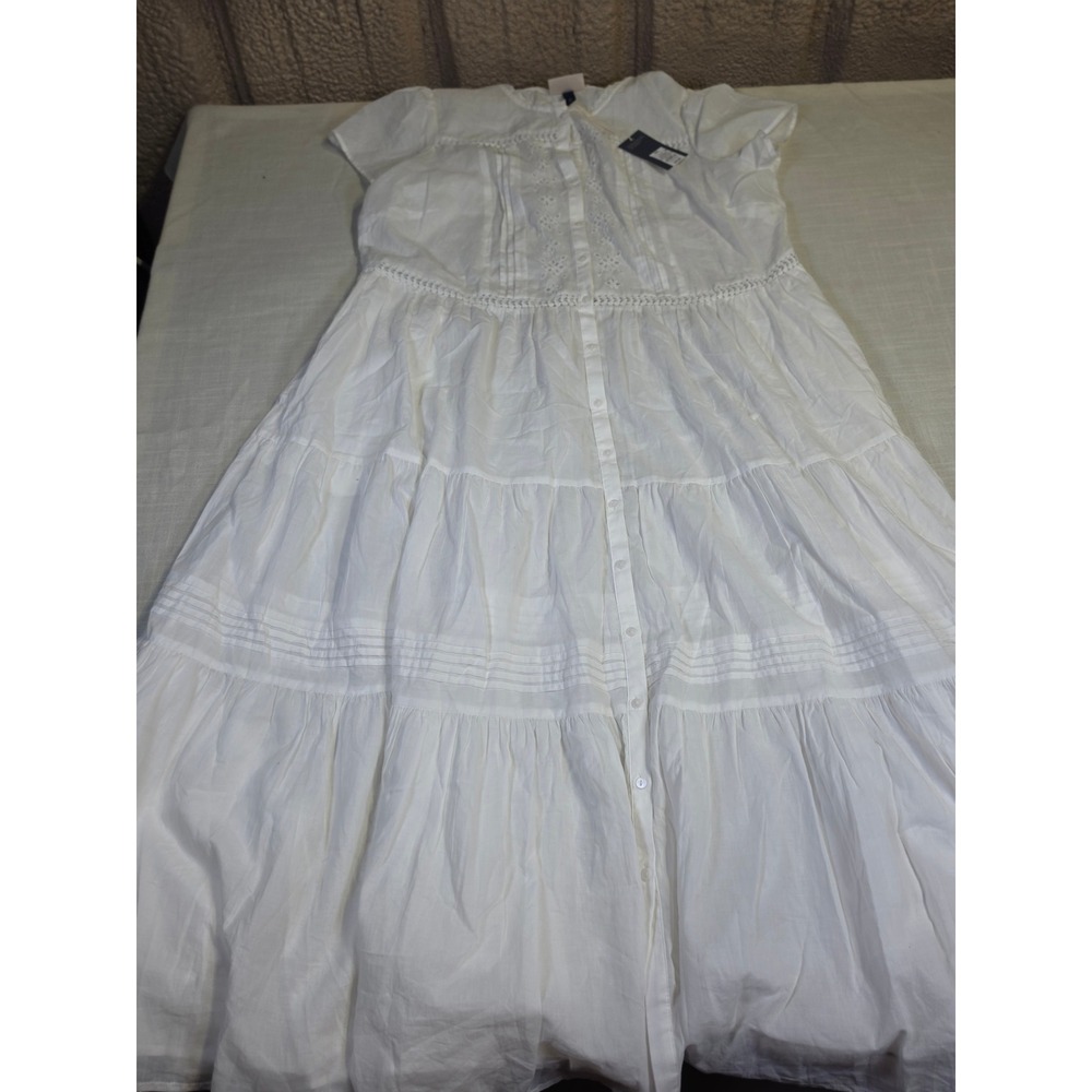 Universal Thread White Eyelet Lace Tiered Maxi Dress Z2YMEZ XXL New - Picture 3 of 13